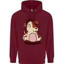 Melomaniac Dog Yoga Meditation Funny Mens 80% Cotton Hoodie Maroon