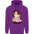 Melomaniac Dog Yoga Meditation Funny Mens 80% Cotton Hoodie Purple