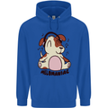 Melomaniac Dog Yoga Meditation Funny Mens 80% Cotton Hoodie Royal Blue