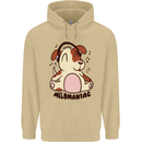 Melomaniac Dog Yoga Meditation Funny Mens 80% Cotton Hoodie Sand