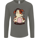 Melomaniac Dog Yoga Meditation Funny Mens Long Sleeve T-Shirt Charcoal
