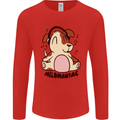 Melomaniac Dog Yoga Meditation Funny Mens Long Sleeve T-Shirt Red