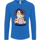 Melomaniac Dog Yoga Meditation Funny Mens Long Sleeve T-Shirt Royal Blue