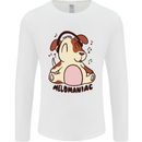 Melomaniac Dog Yoga Meditation Funny Mens Long Sleeve T-Shirt White