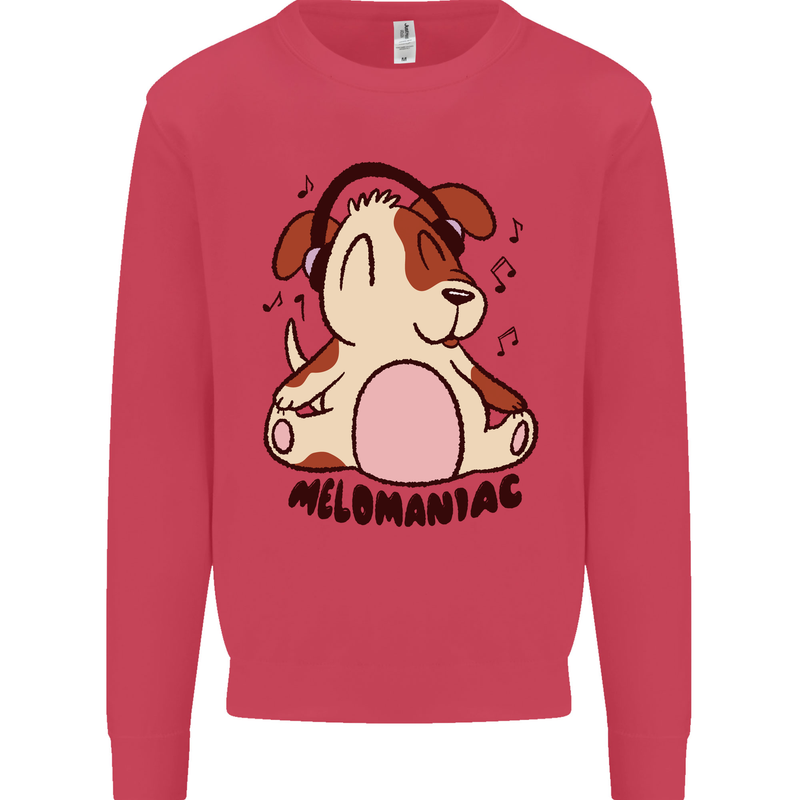 Melomaniac Dog Yoga Meditation Funny Mens Sweatshirt Jumper Heliconia