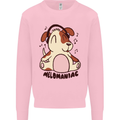 Melomaniac Dog Yoga Meditation Funny Mens Sweatshirt Jumper Light Pink