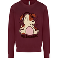 Melomaniac Dog Yoga Meditation Funny Mens Sweatshirt Jumper Maroon