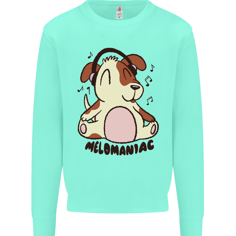 Melomaniac Dog Yoga Meditation Funny Mens Sweatshirt Jumper Peppermint