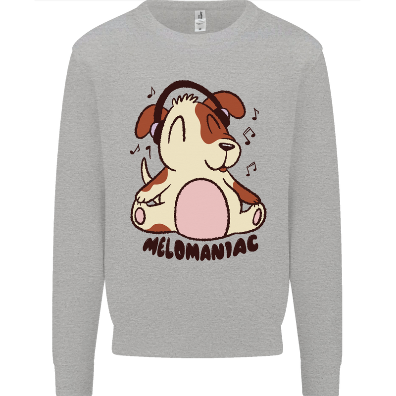 Melomaniac Dog Yoga Meditation Funny Mens Sweatshirt Jumper Sports Grey