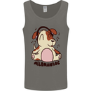 Melomaniac Dog Yoga Meditation Funny Mens Vest Tank Top Charcoal