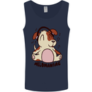 Melomaniac Dog Yoga Meditation Funny Mens Vest Tank Top Navy Blue