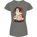 Melomaniac Dog Yoga Meditation Funny Womens Petite Cut T-Shirt Charcoal
