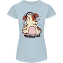 Melomaniac Dog Yoga Meditation Funny Womens Petite Cut T-Shirt Light Blue