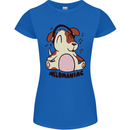 Melomaniac Dog Yoga Meditation Funny Womens Petite Cut T-Shirt Royal Blue