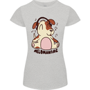Melomaniac Dog Yoga Meditation Funny Womens Petite Cut T-Shirt Sports Grey