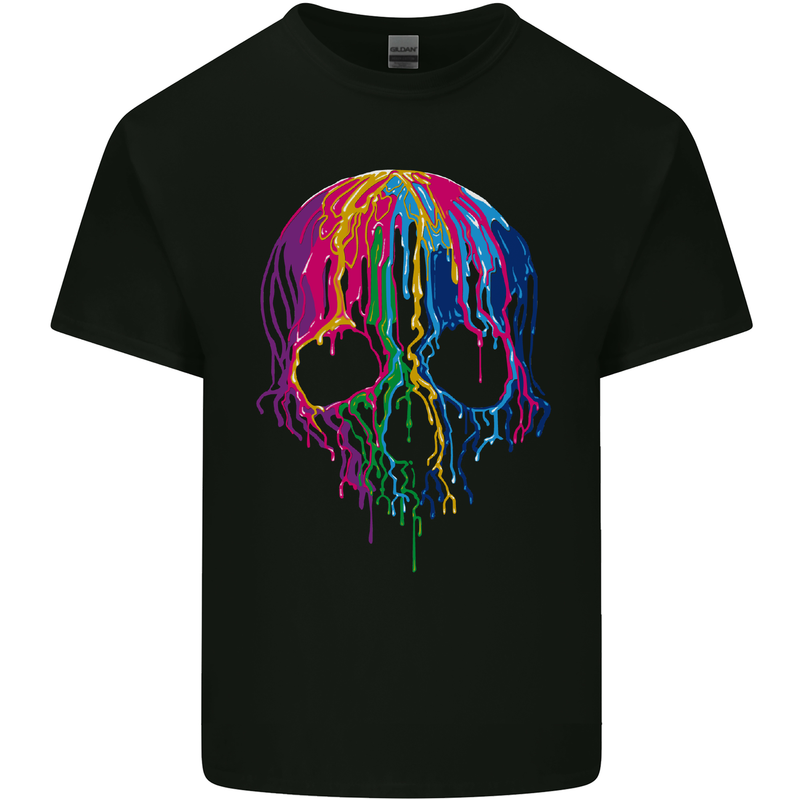 Melting Skull Biker Motorcycle Gothic Mens Cotton T-Shirt Tee Top Black