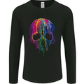 Melting Skull Biker Motorcycle Gothic Mens Long Sleeve T-Shirt Black