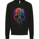 Melting Skull Biker Motorcycle Gothic Mens Sweatshirt Jumper Black