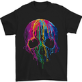 Melting Skull Biker Motorcycle Gothic Mens T-Shirt Cotton Gildan Black