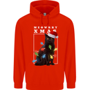 Meowy Christmas Tree Funny Cat Xmas Childrens Kids Hoodie Bright Red