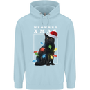 Meowy Christmas Tree Funny Cat Xmas Childrens Kids Hoodie Light Blue