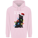 Meowy Christmas Tree Funny Cat Xmas Childrens Kids Hoodie Light Pink