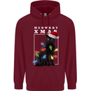 Meowy Christmas Tree Funny Cat Xmas Childrens Kids Hoodie Maroon