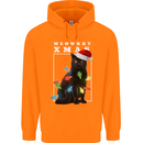 Meowy Christmas Tree Funny Cat Xmas Childrens Kids Hoodie Orange