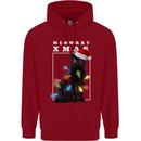Meowy Christmas Tree Funny Cat Xmas Childrens Kids Hoodie Red
