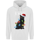 Meowy Christmas Tree Funny Cat Xmas Childrens Kids Hoodie White