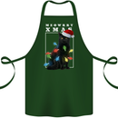 Meowy Christmas Tree Funny Cat Xmas Cotton Apron 100% Organic Forest Green