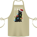 Meowy Christmas Tree Funny Cat Xmas Cotton Apron 100% Organic Khaki