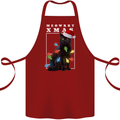 Meowy Christmas Tree Funny Cat Xmas Cotton Apron 100% Organic Maroon