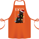 Meowy Christmas Tree Funny Cat Xmas Cotton Apron 100% Organic Orange