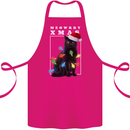 Meowy Christmas Tree Funny Cat Xmas Cotton Apron 100% Organic Pink