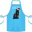 Meowy Christmas Tree Funny Cat Xmas Cotton Apron 100% Organic Turquoise