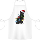 Meowy Christmas Tree Funny Cat Xmas Cotton Apron 100% Organic White