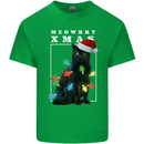Meowy Christmas Tree Funny Cat Xmas Kids T-Shirt Childrens Irish Green