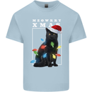 Meowy Christmas Tree Funny Cat Xmas Kids T-Shirt Childrens Light Blue