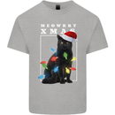 Meowy Christmas Tree Funny Cat Xmas Kids T-Shirt Childrens Sports Grey