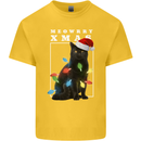 Meowy Christmas Tree Funny Cat Xmas Kids T-Shirt Childrens Yellow