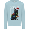 Meowy Christmas Tree Funny Cat Xmas Mens Sweatshirt Jumper Light Blue