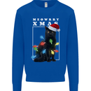 Meowy Christmas Tree Funny Cat Xmas Mens Sweatshirt Jumper Royal Blue