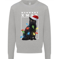 Meowy Christmas Tree Funny Cat Xmas Mens Sweatshirt Jumper Sports Grey