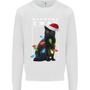 Meowy Christmas Tree Funny Cat Xmas Mens Sweatshirt Jumper White