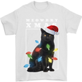 Meowy Christmas Tree Funny Cat Xmas Mens T-Shirt 100% Cotton White