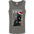 Meowy Christmas Tree Funny Cat Xmas Mens Vest Tank Top Charcoal