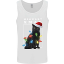 Meowy Christmas Tree Funny Cat Xmas Mens Vest Tank Top White