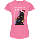 Meowy Christmas Tree Funny Cat Xmas Womens Petite Cut T-Shirt Azalea