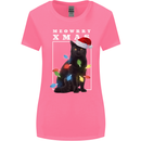 Meowy Christmas Tree Funny Cat Xmas Womens Wider Cut T-Shirt Azalea